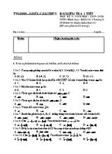 Đề kiểm tra một tiết Chương I môn Hình học Lớp 10 - Tiết 41 - Năm học 2019-2020 - TTGDNN - GDTX Cẩm Thủy
